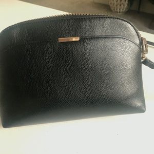 H&M brand black leather shoulder bag with detachable strap